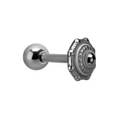 Kolczyk do języka ozdobny - srebrny - KJ-012