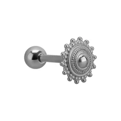 Kolczyk do języka ozdobny - srebrny - KJ-013