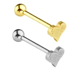 Kolczyk do języka serduszko złoty - KJ-067