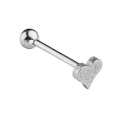 Kolczyk do języka serduszko srebrny - KJ-067