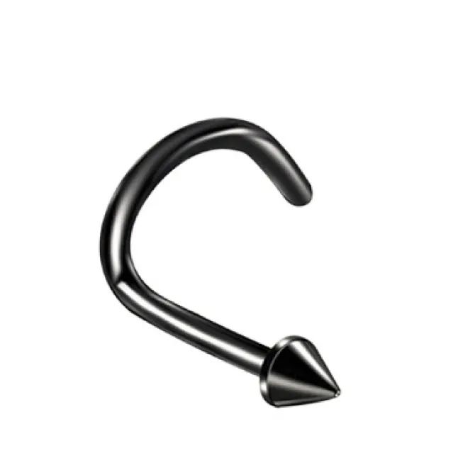 Kolczyk do nosa - stożek czarny - NS-016