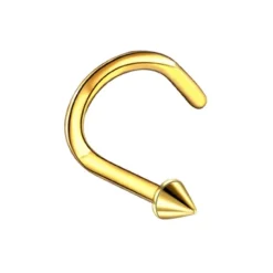 Kolczyk do nosa - stożek złoty - NS-016