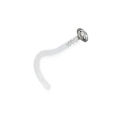 Kolczyk do nosa BioPlast i tytan z białą cyrkonią - BP-020