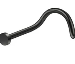 Kolczyk do nosa blaszka czarny - NS-014