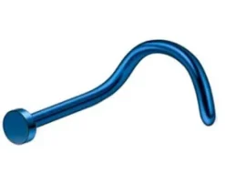 Kolczyk do nosa blaszka niebieski - NS-014