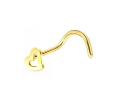 Kolczyk do nosa ozdobny serduszko złoty - NS-013