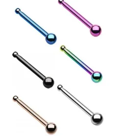 Kolczyk do nosa prosty kolorowy - NS-001