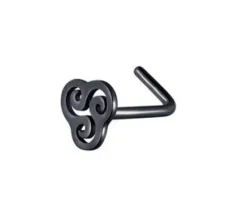 Kolczyk do nosa triskelion czarny - NS-012