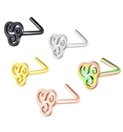 Kolczyk do nosa triskelion złoty - NS-012