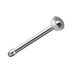Kolczyk do nosa z opalizującą cyrkonią - NS-002