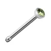 Kolczyk do nosa z zieloną cyrkonią - NS-002