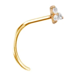 Kolczyk do nosa złoto 18K Premium Zirconia z białymi cyrkoniami - GD18K-003