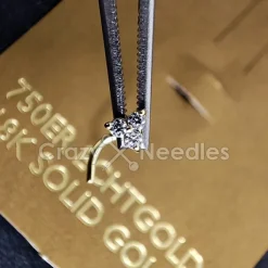 Kolczyk do nosa złoto 18K Premium Zirconia z białymi cyrkoniami - GD18K-003