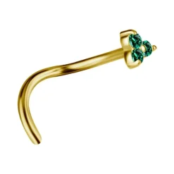 Kolczyk do nosa złoto 18K z morskimi Nano Gems - GD18K-003