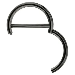 Kolczyk do sutka - czarne kółko clicker - S-014