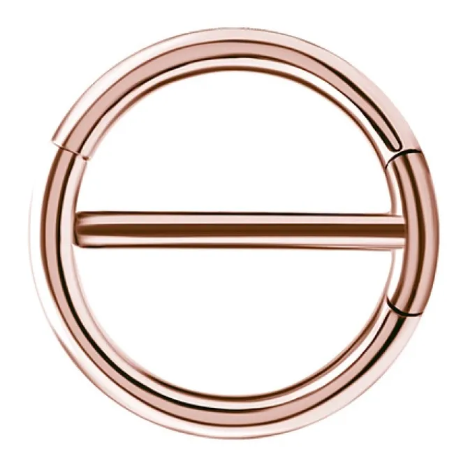 Kolczyk do sutka - różowe złoto kółko clicker - S-014