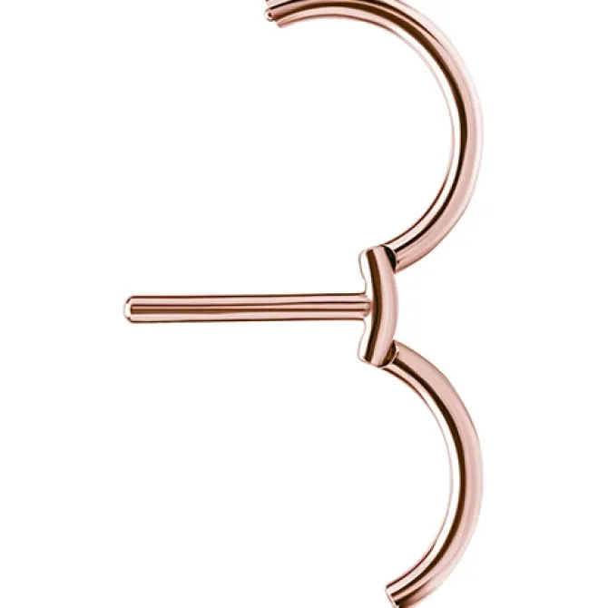 Kolczyk do sutka - różowe złoto kółko clicker - S-014