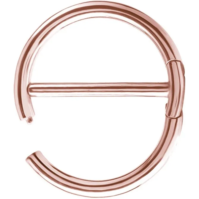 Kolczyk do sutka - różowe złoto kółko clicker - S-014