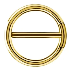 Kolczyk do sutka - złote kółko clicker - S-014