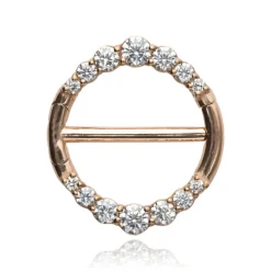 Kolczyk do sutka różowe złoto z białymi cyrkoniami - PREMIUM ZIRCON - S-012