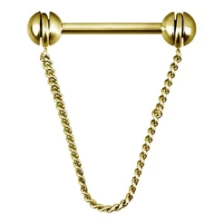 Kolczyk do sutka z łańcuszkiem - złoty - S-030