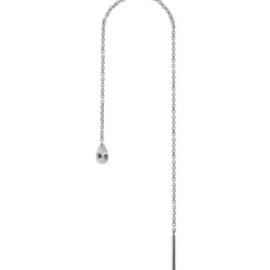 Kolczyk do ucha srebrny z białą cyrkonią - KU-001