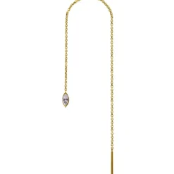 Kolczyk do ucha złoty z białą cyrkonią Premium Zirconia - KU-055