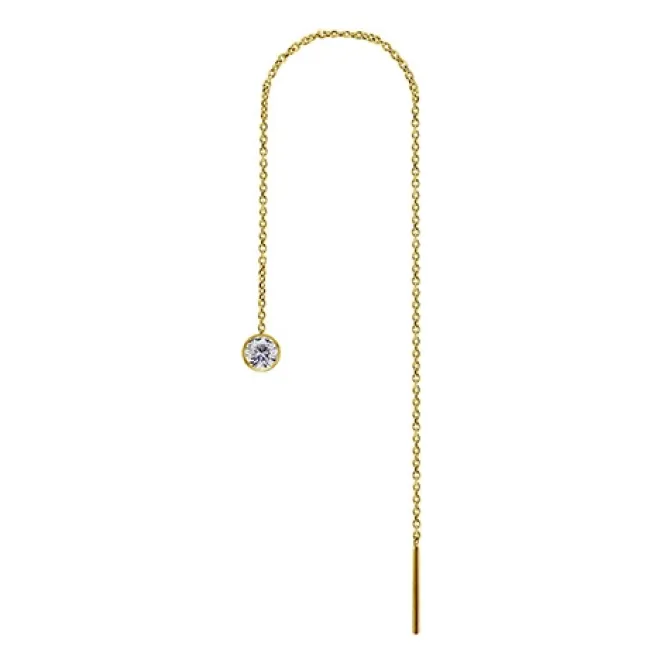 Kolczyk do ucha złoty z Premium Zirconia - KU-057