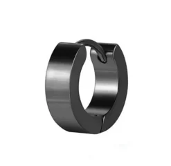 Kolczyk HUGGIE - klasyczne kółko czarny - KH-006