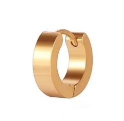 Kolczyk HUGGIE - klasyczne kółko różowe złoto- KH-006