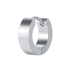 Kolczyk HUGGIE - klasyczne kółko srebrny - KH-006