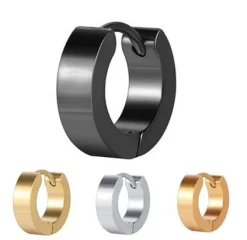 Kolczyk HUGGIE - klasyczne kółko srebrny - KH-006