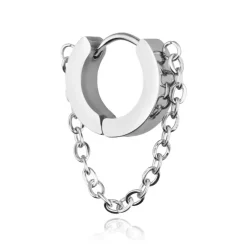 Kolczyk HUGGIE łańcuszek srebrny - KH-003