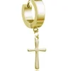 Kolczyk HUGGIE ozdobny krzyżyk złoty - KH-005