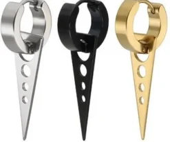 Kolczyk HUGGIE ozdobny złoty - KH-002