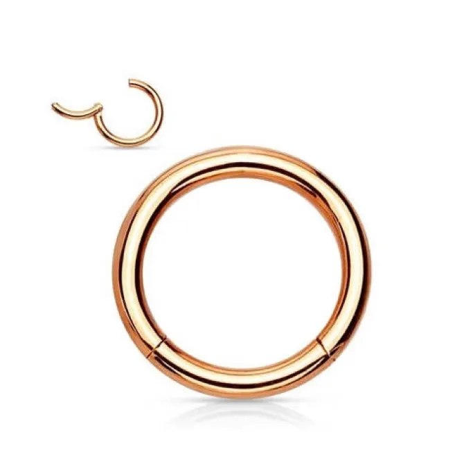 Kolczyk kółko clicker - różowe złoto - K-018