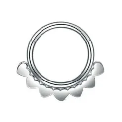 Kolczyk kółko CLICKER - serduszka - K-002