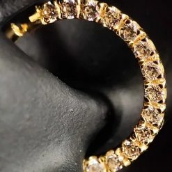 Kolczyk kółko clicker - złoto 18K z białymi cyrkoniami - GD18K-031