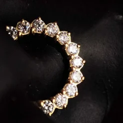 Kolczyk kółko clicker - złoto 18K z białymi cyrkoniami - GD18K-030