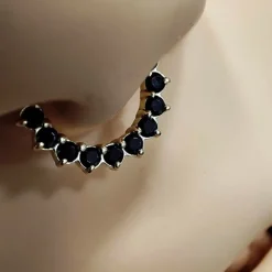 Kolczyk kółko clicker - złoto 18K z białymi cyrkoniami - GD18K-030