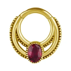 Kolczyk kółko clicker - złoto 18K z szafirem - GD18K-029