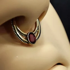 Kolczyk kółko clicker - złoto 18K z szafirem - GD18K-029