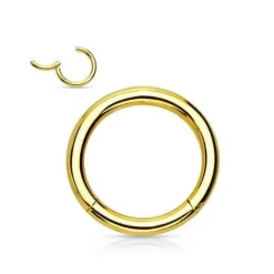 Kolczyk kółko clicker - złoty - K-018