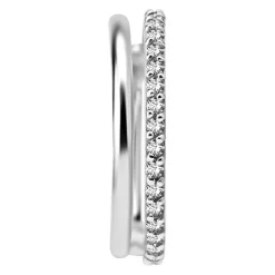Kolczyk kółko clicker ozdobny - Premium Zirconia - srebrny - K-017
