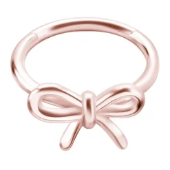 Kolczyk kółko clicker różowe złoto kokardka - CoCr NF - K-005