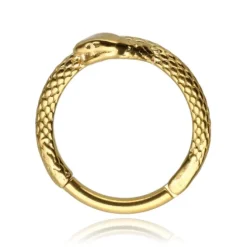 Kolczyk kółko clicker wąż złoty - K-058