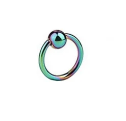 Kolczyk kółko z kulką - kolorowy - K-004