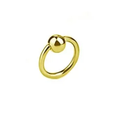 Kolczyk kółko z kulką - złoty - K-004