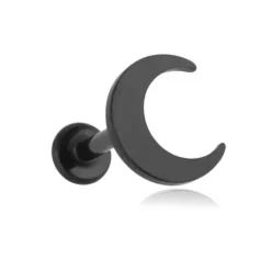 Kolczyk labret czarny księżyc - LGW-005