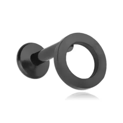 Kolczyk labret kółko - czarny - LGW-049